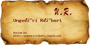 Ungvári Róbert névjegykártya